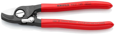 Кабелерез с пружиной рез: кабель d 15мм (50кв.мм AWG 1/0) L-165мм обливные рукоятки черн. Knipex KN-9521165SB