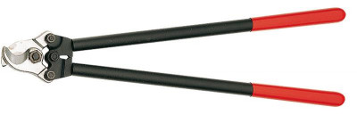 Кабелерез рез: кабель d 27мм (150кв.мм AWG 5/0) L-600мм стальной корпус обливные рукоятки сменная ножевая головка черн. Knipex KN-9521600