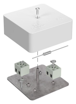 Коробка огнестойкая для кабель-канала 40-0450-FR1.5-4-П Е15-Е120 с термопредохранителем 75х75х30 Промрукав 40-0450-FR1.5-4-П