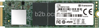 Накопитель твердотельный TS1TMTE110S 1TB M.2 2280 PCIe Gen3x4 3D TLC DRAM-less Transcend 1000529428