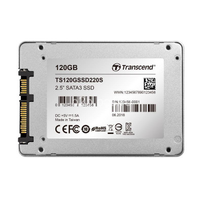 Накопитель твердотельный TS120GSSD220S 120GB SSD 2.5дюйм SATA 6Gb/s TLC Transcend 1000403133