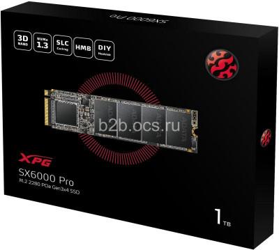 Накопитель твердотельный ASX6000PNP-1TT-C 1TB SSD SX6000 Pro m.2 PCIe 2280 ADATA 1000532974