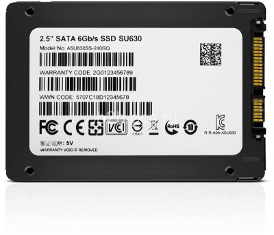 Накопитель твердотельный ASU630SS-240GQ-R 240GB SSD SU630 QLC 2.5дюйм SATAIII 3D NAND / without 2.5 to 3.5 brackets ADATA 1000517887