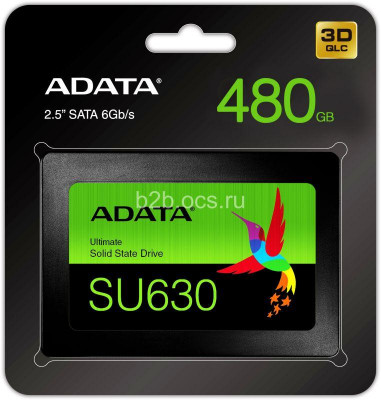 Накопитель твердотельный ASU630SS-480GQ-R 480GB SSD SU630 QLC 2.5дюйм SATAIII 3D NAND / without 2.5 to 3.5 brackets ADATA 1000517888