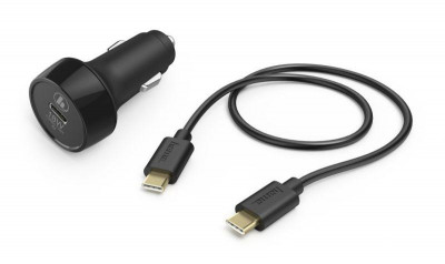 Устройство зарядное автомобильное H-183327 3А PD+QC универс. кабель USB Type C черн. (00183327) HAMA 1431781