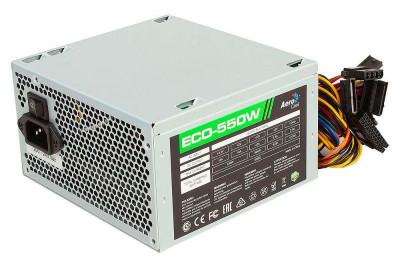 Блок питания ATX 550W ECO-550 (24+4+4pin) 120мм fan 4xSATA RTL AEROCOOL 1184523
