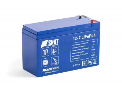 Аккумулятор 12В 7А.ч Li-Ion Skat i-Battery 12-7 LiFePo4 Бастион 645