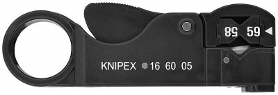 Стриппер для коаксиального кабеля для удаления наружной оболочки экрана и изоляции за один рабочий ход 3 ножа L-105мм Knipex KN-166005SB
