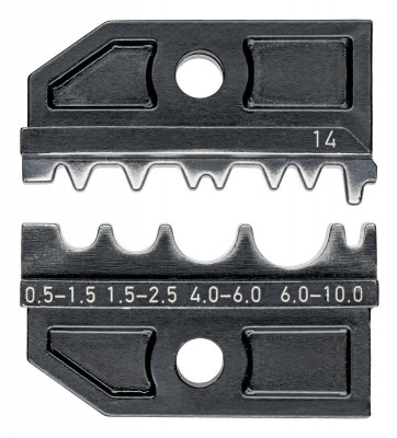 Плашка опрессовочная под прессуемые и трубчатые кабельные наконечники без изолятора DIN 46234 и DIN 46235 а также DIN 46341 Knipex KN-974914