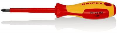 Отвертка крестовая PH2 VDE 1000В длина лезвия 100мм L-212мм диэлектрическая 2-компонентная рукоятка Knipex KN-982402
