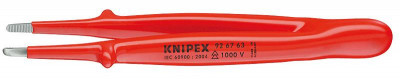 Пинцет VDE 1000В захватный прецизионный захватные плоскости с зубцами пружинная сталь хром. L-145мм Knipex KN-926763