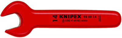 Ключ гаечный рожковый метрический VDE 1000В размер под ключ 14мм L-135мм диэлектрический Knipex KN-980014