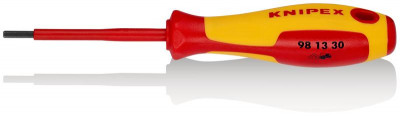 Отвертка VDE для винтов с профилем внутр. шестигранник HEX 3мм длина стержня 75мм L-182мм 2-компонентная рукоятка Knipex KN-981330