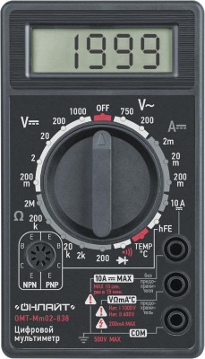 Мультиметр 82 973 OMT-Mm02-838 (838) ОНЛАЙТ 82973