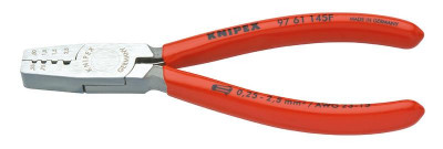 Пресс-клещи для обжима контактных гильз раскрывающая пружина L-145мм обливные рукоятки Knipex KN-9761145F