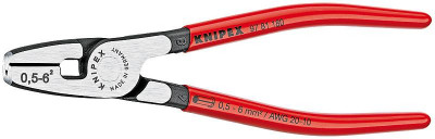 Пресс-клещи для обжима контактных гильз с торцевой установкой L-180мм обливные рукоятки Knipex KN-9781180