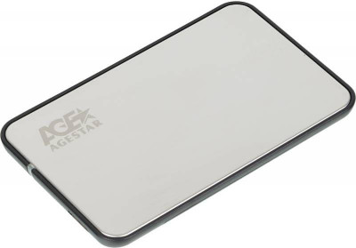 Корпус внеш. для HDD/SSD 3UB2А8S-6G SATA III пластик/алюм. серебр. 2.5дюйм AGESTAR 763935