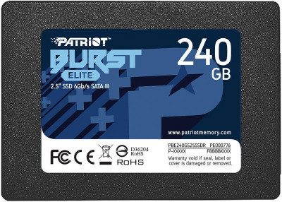 Накопитель SSD SATA III 240Гбайт PBE240GS25SSDR Burst Elite 2.5дюйм PATRIOT 1471159