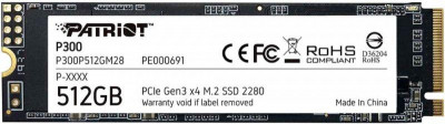 Накопитель SSD PCI-E x4 512Гбайт P300P512GM28 P300 M.2 2280 PATRIOT 1215621