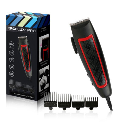 Машинка для стрижки волос ELX-HC04-C43 черн. с красн. 15Вт 220-240В Ergolux 14395