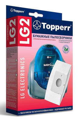 Пылесборник LG 2 бумажные (5пылесбор.) (1фильт.) TOPPERR 1426094