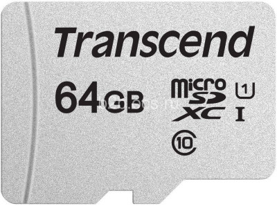 Карта памяти TS64GUSD300S 64GB microSDHC Class 10 UHS-I U1 R95 W45MB/s without SD adapter Transcend 1000551778