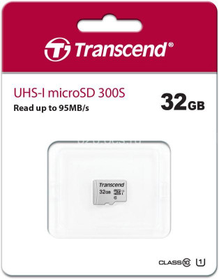 Карта памяти TS32GUSD300S 32GB microSDHC Class 10 UHS-I U1 R95 W45MB/s without SD adapter Transcend 1000551777