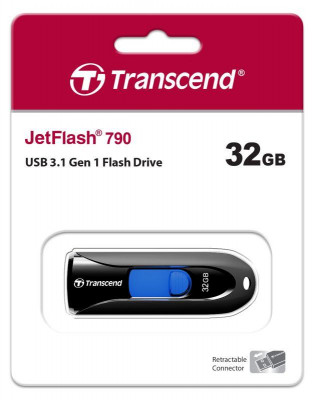 Флеш-накопитель TS32GJF790K 32GB JetFlash 790 (Black/blue) USB 3.0 Transcend 1000501746