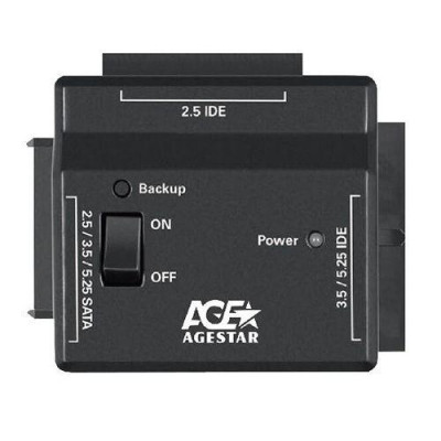 Адаптер-переходник для HDD FUBCP2 IDE SATA пластик черн. 2.5дюйм 3.5дюйм 5.25дюйм AGESTAR 1110889