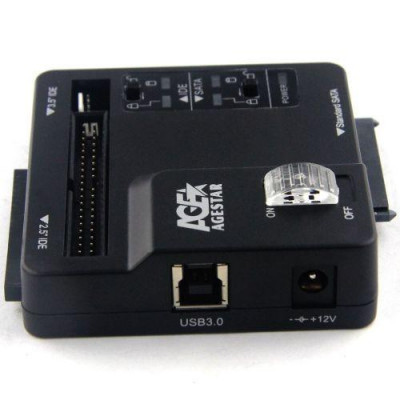 Адаптер-переходник для HDD/SSD 3FBCP SATA IDE пластик черн. AGESTAR 348177