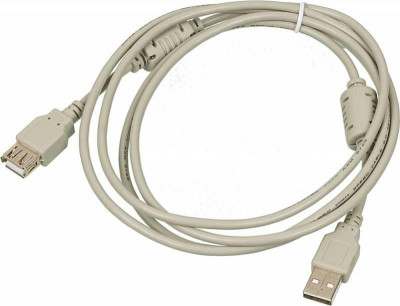 Кабель-удлинитель USB2.0-AM-AF-1.8M-MG USB A(m) USB A(f) 1.8м феррит. кольца сер. 803822