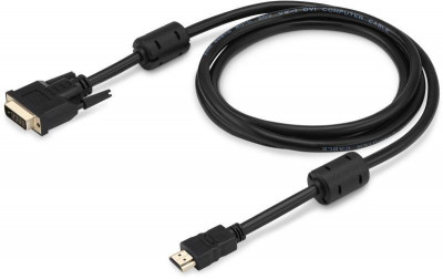 Кабель HDMI-19M-DVI-D-1.8M HDMI (m) DVI-D (m) 1.8м феррит.кольца черн. BURO 817223