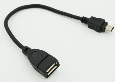 Кабель USB A(f) mini USB B (m) 0.2м черн. 833943