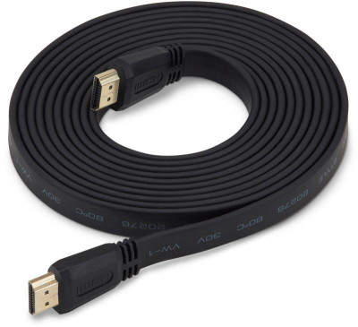 Кабель аудио-видео HDMI 1.4 HDMI (m)/HDMI (m) 3м. черн. (HDMI19M-19M FLAT3 BURO 817221