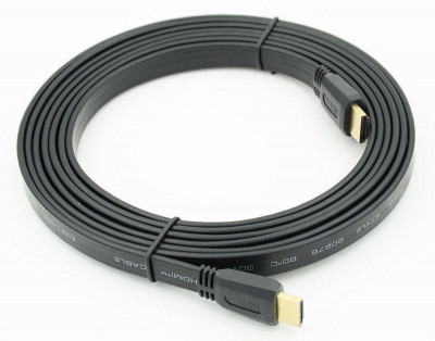 Кабель аудио-видео FLAT HDMI (m)/HDMI (m) 3м. черн. 576364