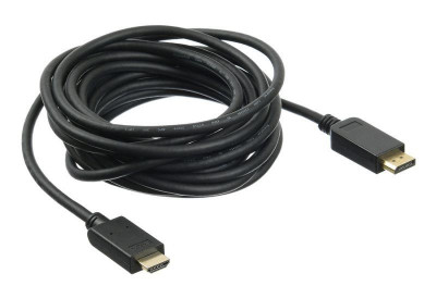 Кабель аудио-видео v. 1.2 DisplayPort (m)/HDMI (m) 5м. позолоч. контакты черн. (BHP DPP_HDMI-5) BURO 1147194