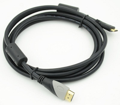 Кабель аудио-видео HDMI (m)/Mini HDMI (m) 2м. феррит.кольца черн. 557184