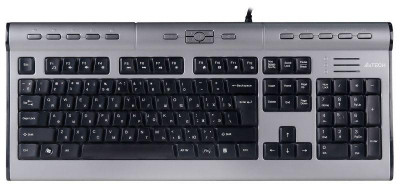 Клавиатура KLS-7MUU серебр./черн. USB slim Multimedia KLS-7MUU USB A4TECH 94395