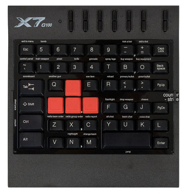 Блок игровой X7-G100 USB Multimedia for gamer G100 черн. A4TECH 511469