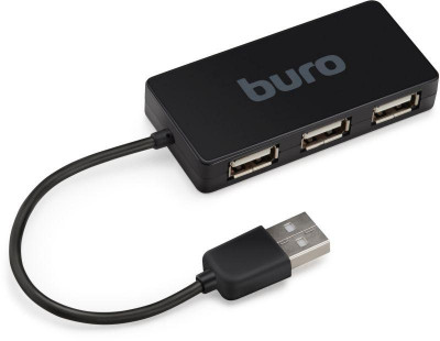 Разветвитель USB 2.0 BU-HUB4-U2.0-Slim 4порт. черн. BU-HUB4-U2.0-SLIM BURO 389734