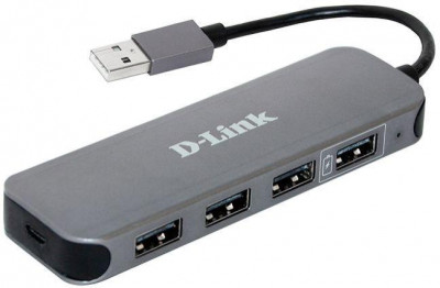 Разветвитель USB 2.0 DUB-H4 4порт. черн. DUB-H4/E1A DUB-H4/E1A D-Link 62202