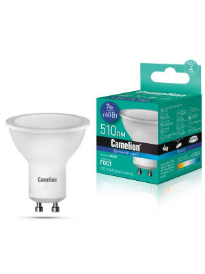 Лампа светодиодная LED7-GU10/865/GU10 7Вт 220В Camelion 14401