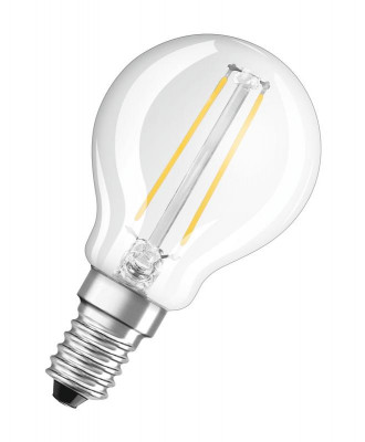 Лампа светодиодная филаментная Retrofit P 2.5Вт (замена 25Вт) прозр. 2700К тепл. бел. E14 250лм угол пучка 300град. 220-240В OSRAM 4058075436602