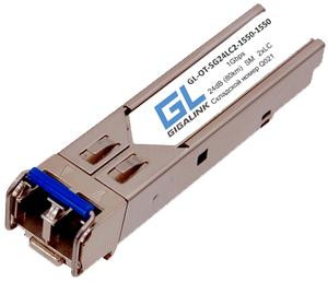Модуль SFP 1Гбит/с два волокна SM 2xLC 1550нм 24 дБ до 80км -40град.C GIGALINK GL-OT-SG24LC2-1550-1550-I