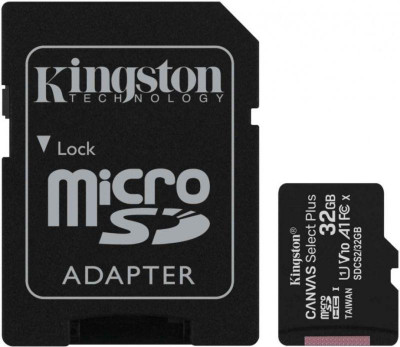 Флеш-карта microSDHC 32Гбайт Class10 SDCS2/32Гбайт Canvas Select Plus + adapter KINGSTON 1207228
