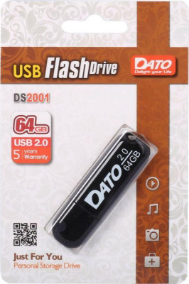 Флеш-диск Dato 64Гбайт DS2001 DS2001-64G USB2.0 черн. DATO 1119641