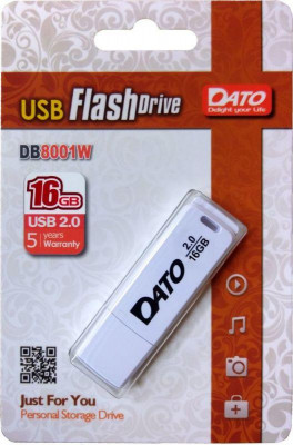 Флеш-диск Dato 16Гбайт DB8001 DB8001W-16G USB2.0 бел. DATO 1119539