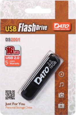 Флеш-диск Dato 16Гбайт DS2001 DS2001-16G USB2.0 черн. DATO 1119636