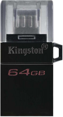 Флеш-диск 64Гбайт DataTraveler microDuo 3 G2 DTDUO3G2/64Гбайт USB3.0 черн. KINGSTON 1393776