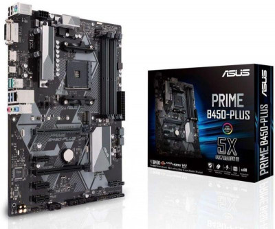 Плата материнская PRIME B450-PLUS Soc-AM4 AMD B450 4xDDR4 ATX AC`97 8ch(7.1) GbLAN RAID+DVI+HDMI ASUS 1083557